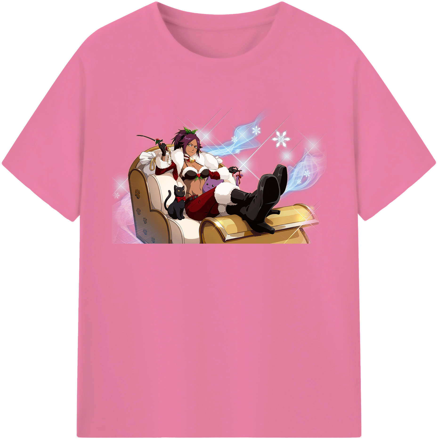 （画像用） ブリーチ 四楓院 夜一（しほういん よるいち） BLEACH Shihouin Yoruichi 綿100％半袖Tシャツ（フロントプリント）